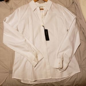 Banana Republic white jacquard tailored shirt